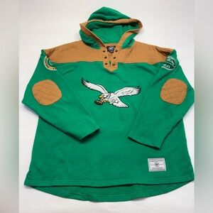 Philadelphia Eagles ’47 Brand Golden Age Wingback Lacer Hoodie - Kelly Green XL
